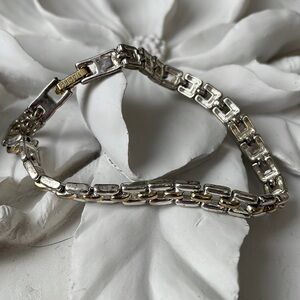 Napier Silver And Gold Tone Link Chain Bracelet